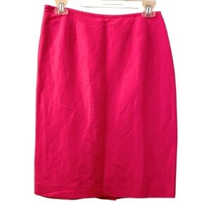 Kasper Skirt Midi Hot Pink Lined Zipper on Back Kick Pleat WM SZ 2 Petite 💖